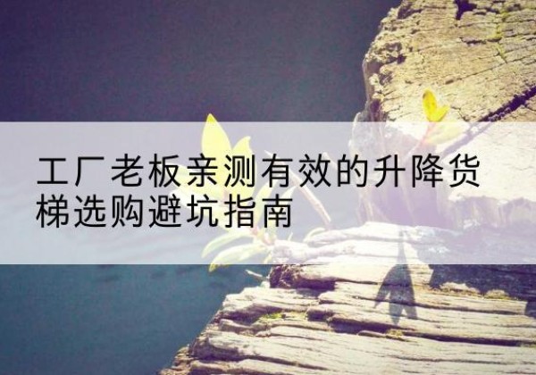 双河升降货梯怎么选-工厂老板亲测有效的升降货梯选购避坑指南